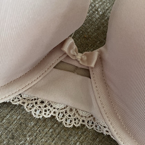 MAIDENFORM 0121br bra beige nude push up padded lace trim 34D - Picture 2 of 4